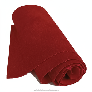 Tissu flocqué Pigpell en rayonne avec support tissé, 54" 70Y, pour emballage de bijoux, PP76-503 Rouge - Product Image 1