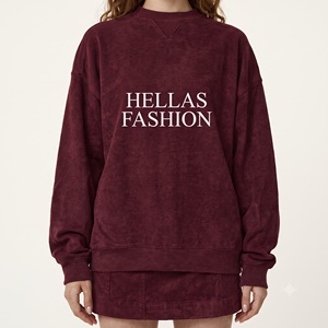 Sweat-shirt décontracté d'hiver pour femme, col montant uni, en molleton premium et coton French Terry, vêtement de style signature, logo personnalisé - Product Image 1