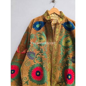 Chaqueta de Algodón con Bordado Floral a Mano, Estilo Boho para Mujer, Manga Larga, Cuello Camisero, Ropa de Otoño - Product Image 6