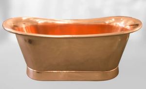 Bañera Ovalada de Cobre Martillado, Bañera Independiente Hecha a Mano, Bañera de Metal para el Hogar, Hotel y Baño - Product Image 5