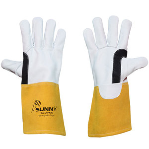 Gants de soudage TIG et à l'argon en peau de chèvre de qualité supérieure avec manchette en cuir de vachette – Gants résistants à la chaleur et durables - Product Image 1