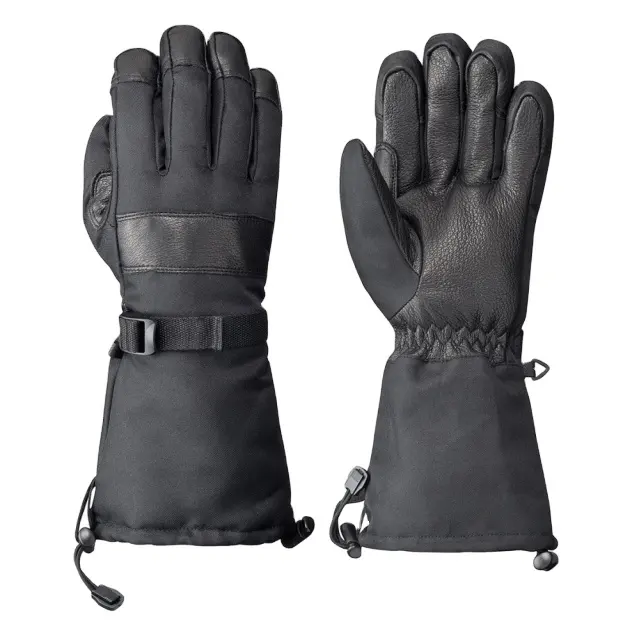 Men's leather gloves hand-stitched winter thin wool lining European version men's Winter Gloves for men and women