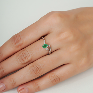Trendy New Design 925 Sterling <b>Silver</b> 100% Authentic <b>Emerald</b> Gemstone <b>Ring</b> For Women Wholesale Price - Product Image 4