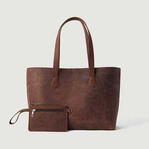 Sac fourre-tout vintage en PU durable pour femmes, motif géométrique, imperméable, chaînes, poche intérieure zippée, grande capacité, sac à bandoulière pour le bureau - Product Image 5