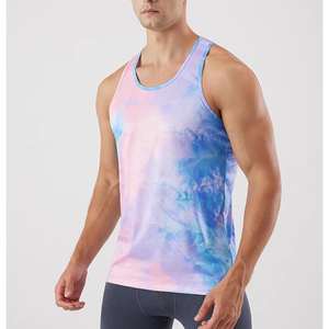 เสื้อกล้ามคอมเพรสชั่นผู้ชายแบบสั่งทำ โพลีเอสเตอร์ แห้งเร็ว สำหรับออกกำลังกาย ฟิตเนส แบบไม่มีแขน พิมพ์ลายแบบซับลิเมชั่น รับผลิตแบบ OEM จำนวนมาก - Product Image 2