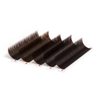 Charmlash, fournisseur en gros de plateaux de cils, plateaux de cils brun foncé, extensions de cils colorées, look classique au quotidien, aspect naturel - Product Image 3
