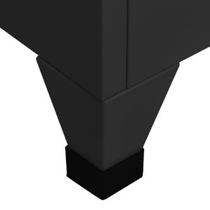 Armoire de rangement haute en acier noir, casiers rectangulaires de couleur noire - Product Image 6