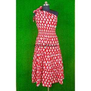 Vestido Midi Bodycon de un Solo Hombro Hecho a Mano, Túnica Femenina de Algodón con Estampado Elegante, Cómodo para Fiestas, Playa o Bodas, para Mujer - Product Image 1