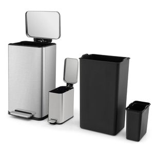 Juego de Contenedores de Basura con Pedal y Cubos Interiores Desmontables de 10.5 Galones y 1.6 Galones para Uso en Interiores - Product Image 3