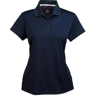 Chemise formelle pour femme en tissu maille unie 100 % polyester, teinte unie, séchage rapide, anti-boulochage, respirante, confortable, avec logo et patte de boutonnage