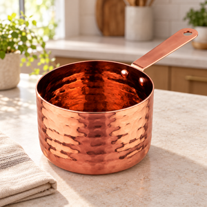 Tasse à mesurer en métal martelé, finition cuivre couleur or, 1 pièce, pour la cuisine et la pâtisserie - Product Image 3