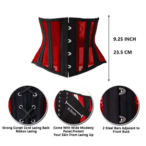 OEM Service New Style Women Mesh Corset High Quality Eco-Friendly Firm Control Solid Color for Adult Waist Cinchers Hook-and-Eye - Product Image 2