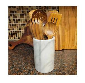 Porte-cuillères moderne en marbre poli, rangement pour couverts de cuisine, artisanat en marbre naturel fait main, en promotion - Product Image 1