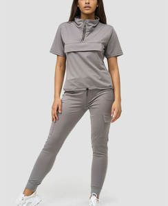 Conjuntos de mujer de invierno de alta calidad Chándales gruesos de talla grande Dos piezas Color sólido Jogger Logotipo personalizado Conjunto de 2 piezas Conjunto de trajes - Product Image 2