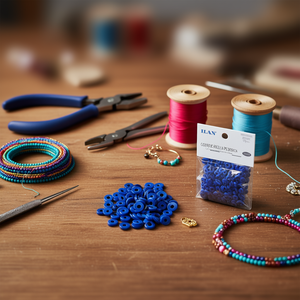 Perline a disco in argilla polimerica 6x1 mm blu reale per la creazione di gioielli - Product Image 2