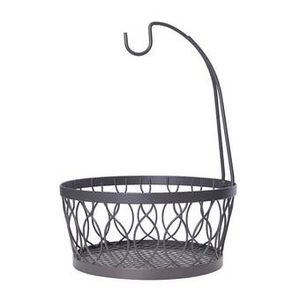 Panier de rangement en fil métallique brun foncé avec décorations ajourées et poignée enveloppée, vente en gros directe usine OEM ODM, fil de fer robuste - Product Image 4