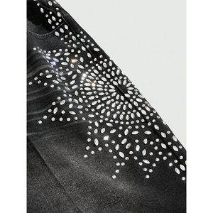 Nouvelle mode OEM à prix abordable pour hommes : Short en toile uni avec strass, style urbain, écologique, respirant, logo/couleurs personnalisables, haute qualité - Product Image 6