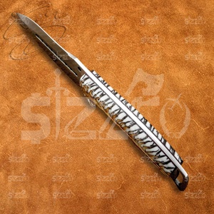 Couteau de chasse et de camping artisanal sur mesure, lame Drop Point, manche en forme de cône de pin, acier D2, couteau utilitaire OEM EDC avec étui en cuir - Product Image 4