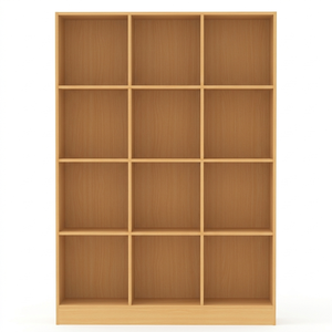 Étagère ouverte esthétique 1734 en bois moderne à 4 niveaux et 12 cubes, en panneau de particules, à triple colonne, pour salon et mobilier de maison - Product Image 2