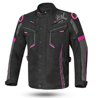 Veste de moto unisexe 5 Sports noire et rose, manches longues, coupe-vent, imperméable, anti-UV, respirante, toutes saisons, pour la course