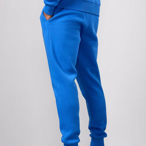 <b>Men's</b> Blue Fleece Sweatpants Elastic Waist Side Pockets Casual Joggers Autumn Wear Premium Quality - Product Image 2