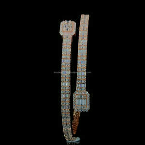 3MM VVS Baguette Moissanite <b>Bangles</b> 925 <b>Silver</b> Rose Gold Plated Trendy Adjustable Moissanite Diamond <b>Bangles</b> <b>for</b> <b>Women</b> - Product Image 4