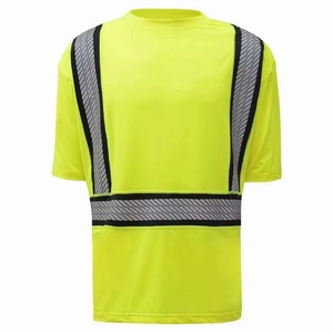 High Visibility Safety <b>T</b>-<b>Shirt</b> Yellow Navy Reflective Stripes Class 2 Men's Work Apparel Men-ANSI Class 2 LED <b>Flash</b> Waterproof - Product Image 2