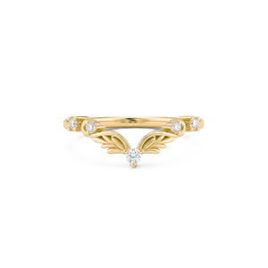 ใบรับรอง IGI เพชรทรงกลมจากห้องปฏิบัติการ ขายส่ง แฟชั่น ทองคำแท้ 14K 18K ดีไซน์มินิมอล ลายใบไม้โค้ง แหวนแต่งงาน - Product Image 1