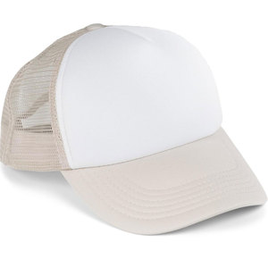 White and Trucker <b>Cap</b> Mesh Back Adjustable Unisex Baseball <b>Hat</b> Solid Color Casual Spring Summer 6-Panel Design - Product Image 2