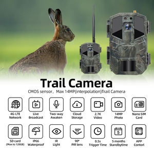 Nouvelle caméra de chasse sans fil 4G LTE, 14MP, 2.7K HD, étanche IP66, vision nocturne, contrôle par application, carte SD, prix usine - Product Image 2