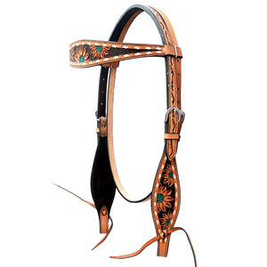 Bel ensemble de têtière et de cuirasse en cuir durable Western pour l'équitation équestre Parade Horse Tack - Product Image 2