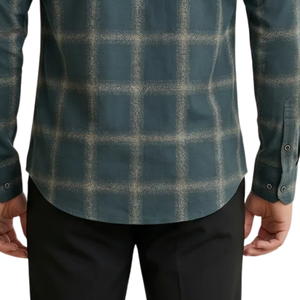 Teal <b>Blue</b> Plaid Men <b>Flannel</b> <b>Shirt</b> Long Sleeve Button Down Checkered Casual <b>Shirt</b> Soft Brushed Fabric Everyday Streetwear Wholesa - Product Image 5