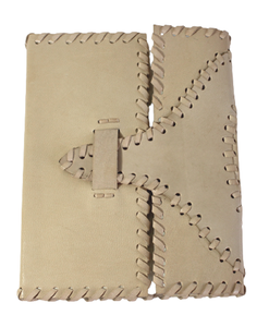 Diario de papel de algodón reciclado hecho a mano, color crema, con costuras a mano, estilo gitano, con cubierta de cuero, para regalos - Disponible al por mayor - Product Image 1