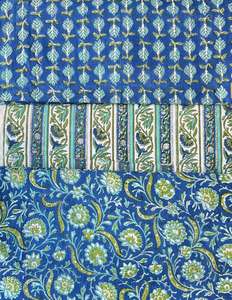 Nouveau tissu indien floral imprimé à la main, 100 % coton, fait main, écologique et respirant, idéal pour les sacs et robes fantaisie pour femmes. - Product Image 3