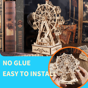 Puzzles en bois 3D faits à la main, modèle de grande roue, boîte à musique, kits de bricolage pour femmes, cadeaux d'anniversaire - Product Image 6