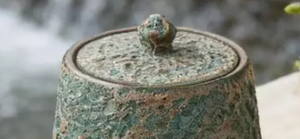 Pot de rangement en céramique artisanal premium, fait main, effet vieilli, avec couvercle, finition patine antique, fournisseur et exportateur en gros - Product Image 6