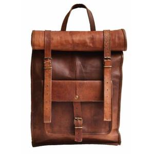 Vintage Style <b>Leather</b> Laptop <b>Backpack</b> <b>For</b> <b>Men</b> And Women With Multiple Storage Pockets Spacious Main Compartment <b>For</b> Travel Work - Product Image 5