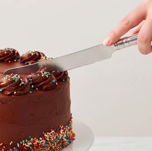 Ensemble de spatule et couteau à gâteau en acier inoxydable argenté, 2 pièces, manche gravé vintage, outils à gâteau pour fêtes - Product Image 3