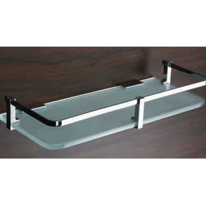 Étagère de salle de bain en verre chromé, étagère murale en verre trempé, organisateur de salle de bain moderne - Product Image 1