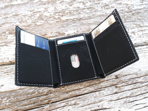 Premium Top Grain Genuine <b>Leather</b> Tri Fold <b>Wallet</b> <b>Men</b> Custom Logo Real <b>Leather</b> Card Holder <b>Mens</b> <b>Wallet</b> LTW-0228 - Product Image 1