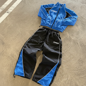 Conjunto Deportivo Personalizado de Otoño, Chaqueta de Nailon de Secado Rápido con Cuello Alto Bordado, Pantalones Deportivos, Reflectantes 3M - Product Image 1