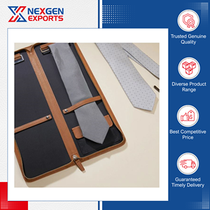 Estuche para Corbatas de Cuero Personalizado al por Mayor, de Estilo Moderno y Lujoso, de Calidad Genuina, con Cierre, del Exportador Indio de Confianza - Product Image 4