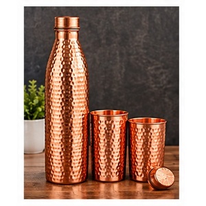 Luxury <b>Copper</b> <b>Water</b> <b>Bottle</b> with Floral Design Portable Set for Home Use - Product Image 2