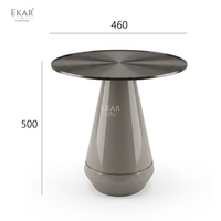 Table d'appoint ronde de luxe moderne, table d'appoint minimaliste à finition brillante, table d'appoint nordique pour salon
