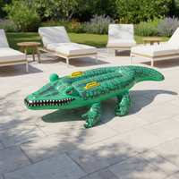Crocodile gonflable géant vert pour piscine, 140 cm, jouet de piscine extérieur pour les fêtes en rivière et en piscine, décorations d'anniversaire pour enfants, Halloween