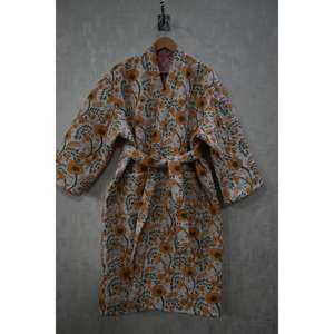 Veste matelassée en coton Kantha style bohème, long manteau réversible pour femme, peignoir fait main, vêtement ethnique - Product Image 1