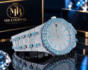 Reloj de Diamantes de Lujo MB ETERNAL JEWELS para Mujer, Caja Redonda de Acero Inoxidable de 38 mm, Cierre Desplegable de Cuarzo Analógico - Product Image 3
