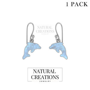 ต่างหูเงินแท้ 925 ประดับมูนสโตนสีรุ้ง รูปทรงโลมา ดีไซน์เก๋ไก๋ทันสมัย เหมาะสำหรับงานแต่งงาน - Product Image 2