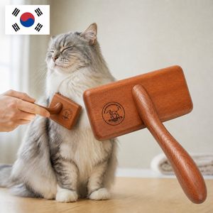 Brosse lissante en bois pour enlever les poils d'animaux, brosse de massage et de toilettage Waggers, outil de toilettage pour animaux, gestion du pelage pour les propriétaires d'animaux - Product Image 1