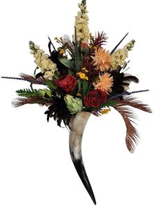 Florero de Cuerno de Búfalo Hecho a Mano de Alta Calidad, Recipiente Decorativo Artesanal Natural con Empaque Personalizado para Regalo de Boda o Fiesta - Product Image 1